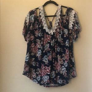 Floral Cold Shoulder Top